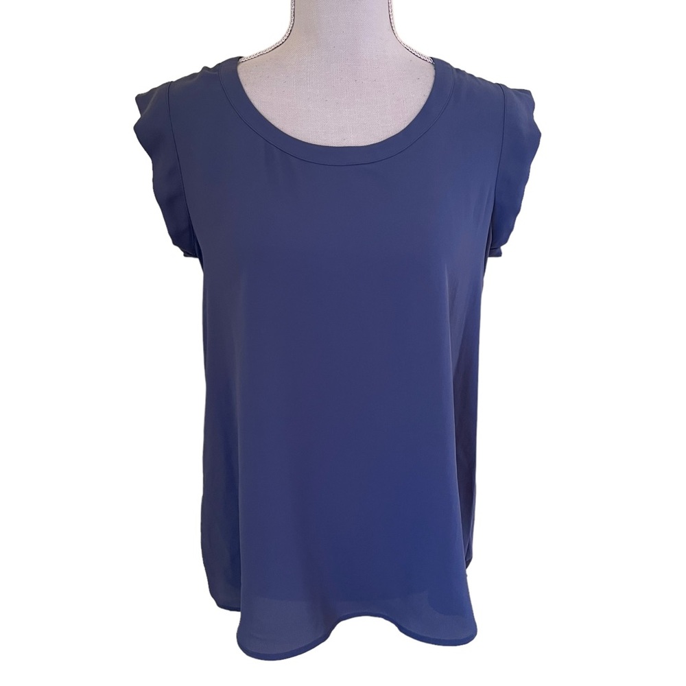 Pleione Dusty Blue Cap Sleeve Blouse XS